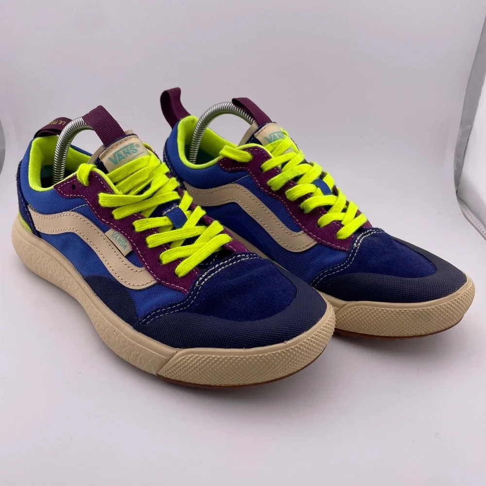 Vans Ultrarange Exo SE Shoes Blue Neon Yellow Purple Tan Suede‎ Men 6.5 Women 8